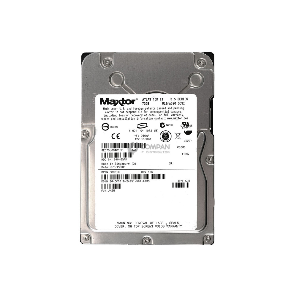 CC319 DELL 73GB 15K U320 3.5 SCSI HOT-SWAP